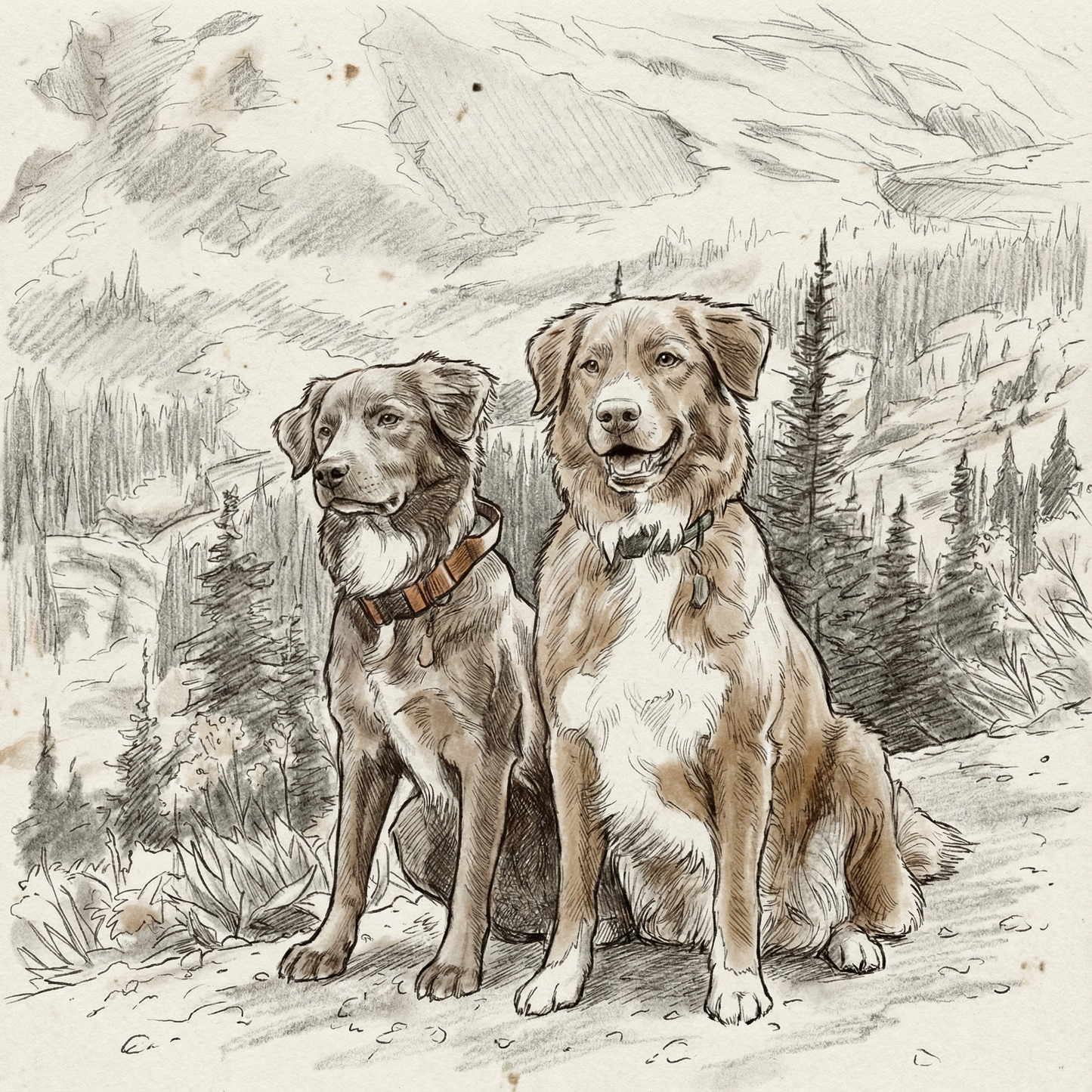 Sketch Personligt Husdjursporträtt