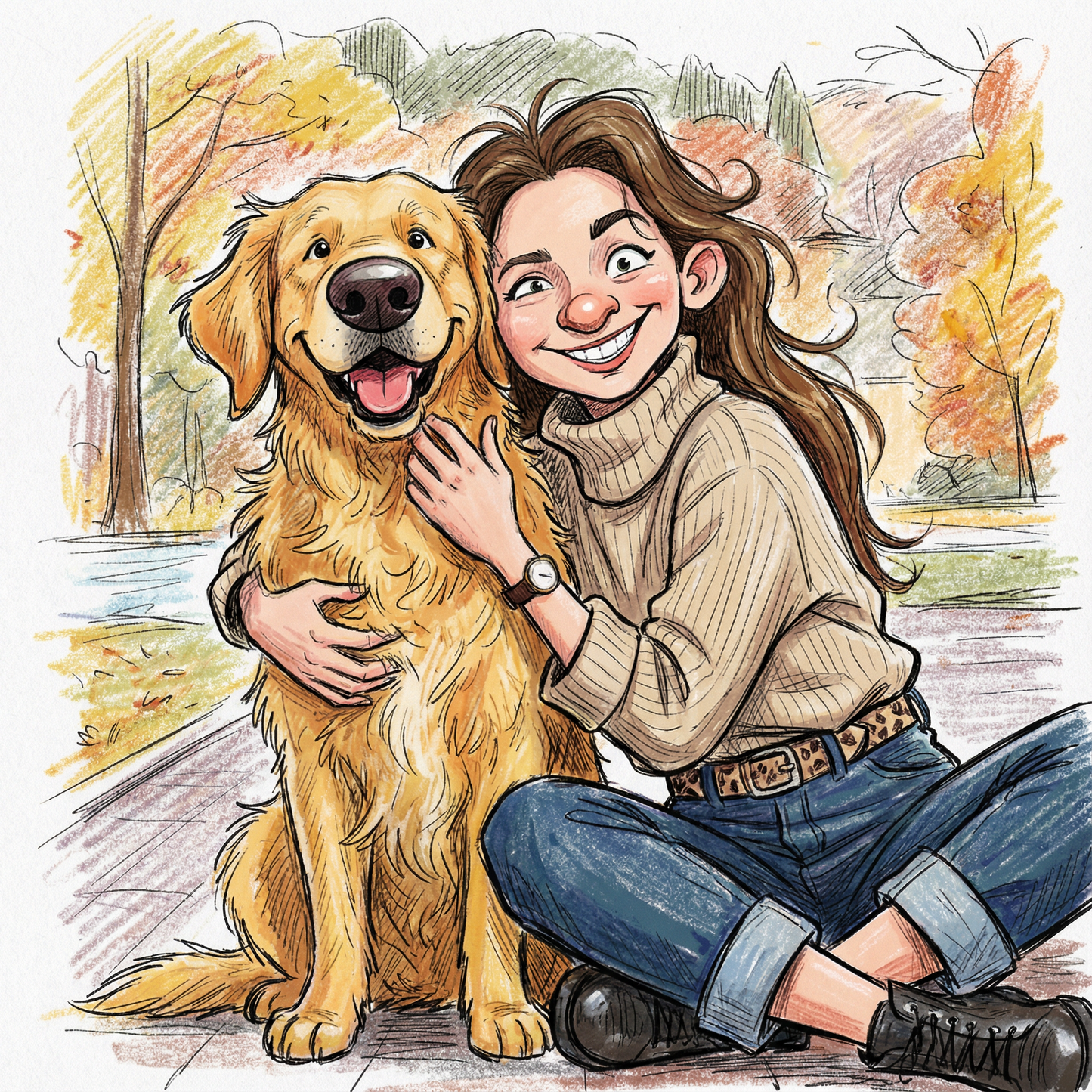 Cartoon Personligt Människoporträtt