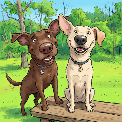 Cartoon Personligt Husdjursporträtt